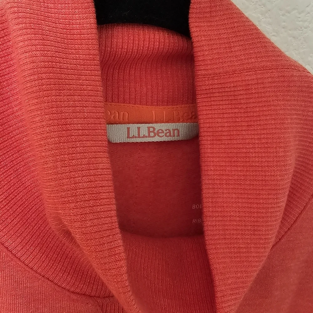 LL Bean Sweater Womens S SoftFlex Mock Neck Stretch Pullover Top Coral Red - Picture 4 of 10